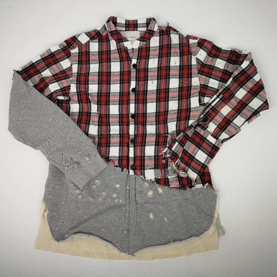 Greg Lauren 50/50 Mountaineer Grey Fleece Studio Shirt w/pouch Size US M / EU 48-50 / 2 - 3 Thumbnail
