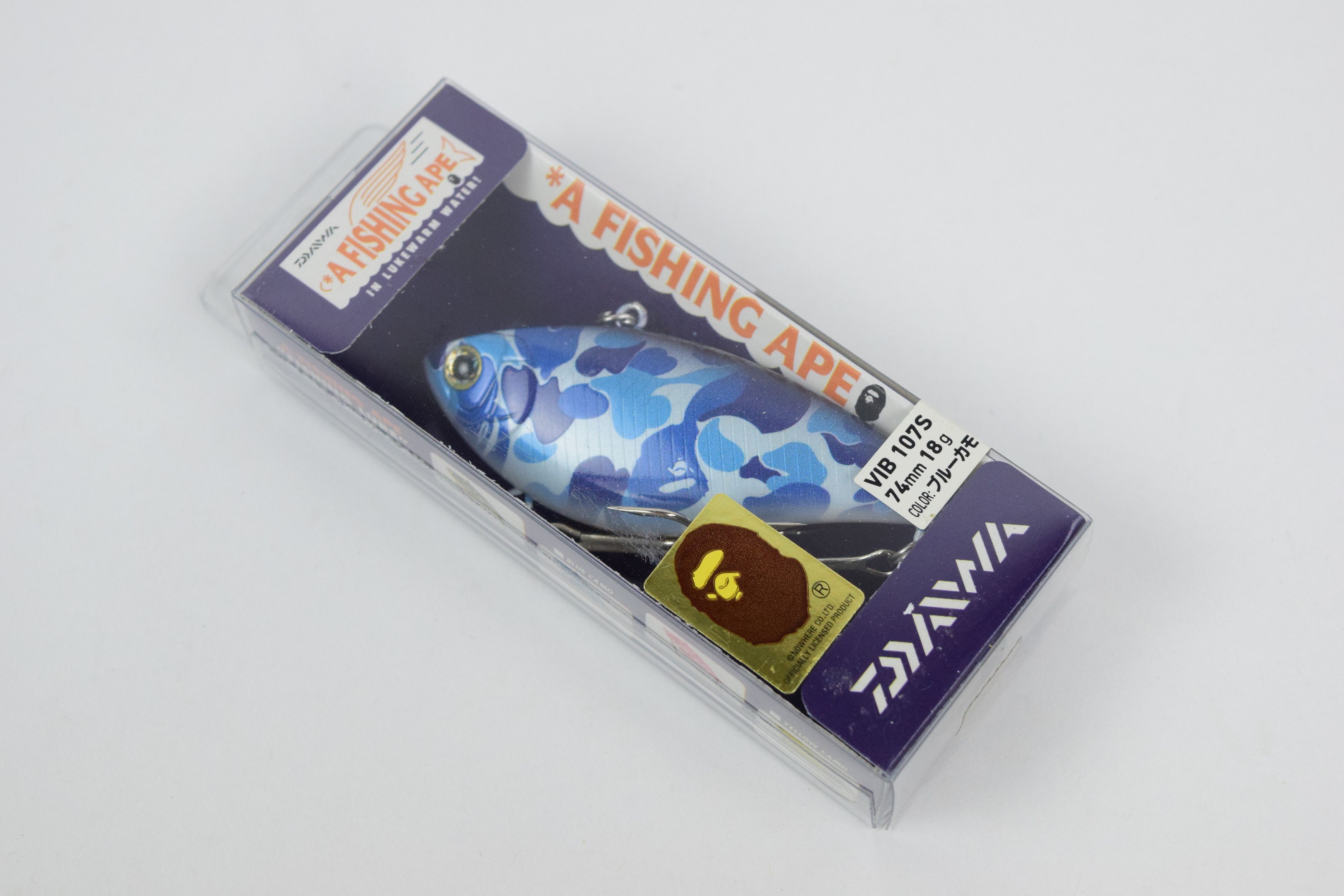 A BATHING APE - A  FISHING APE  VIB107s ➕R50 DAIWA A FISHING APE VIB 107S YELLOW CAMO color NIP !! BAPE