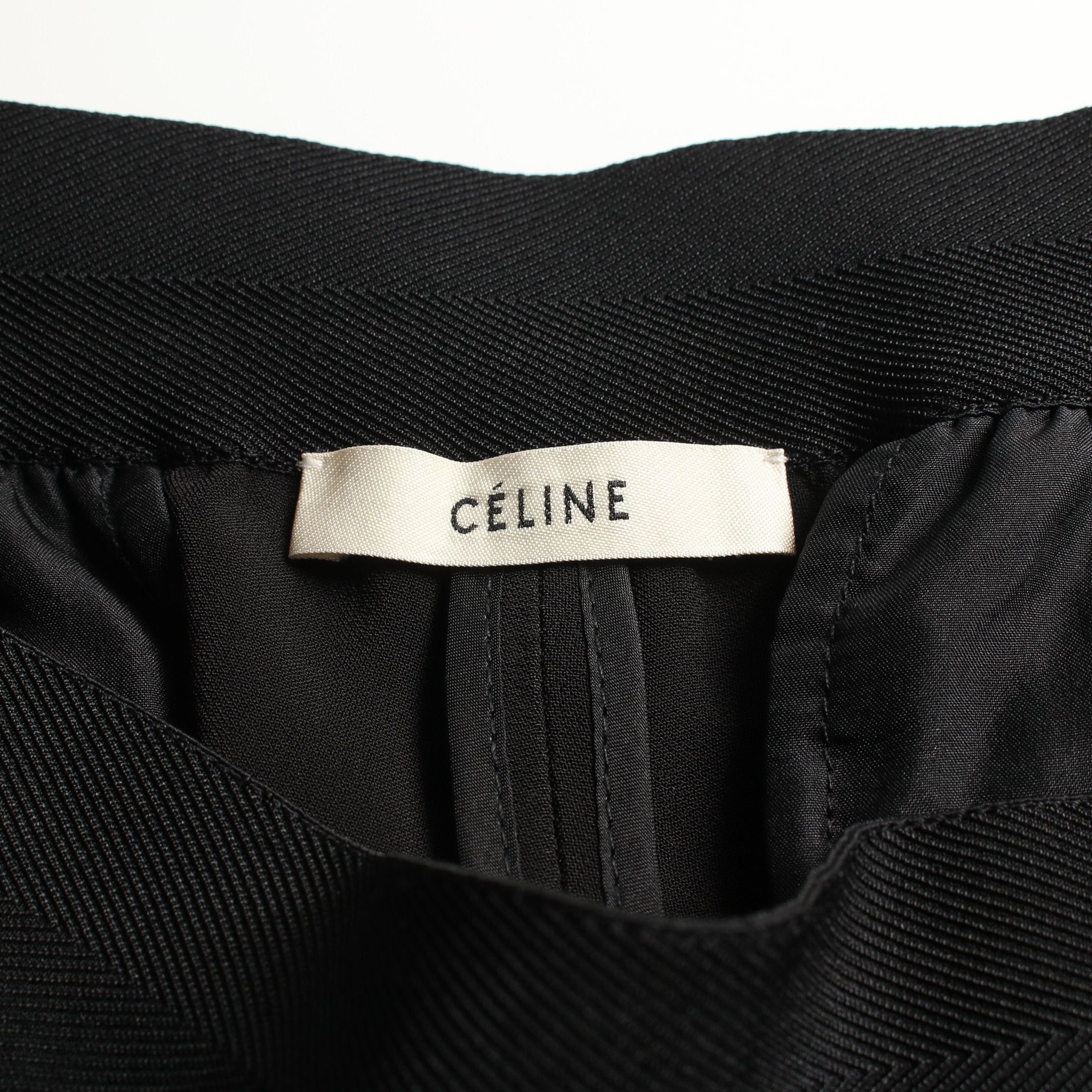 Slacks Trousers Rayon Black Side Zip Phoebe Period