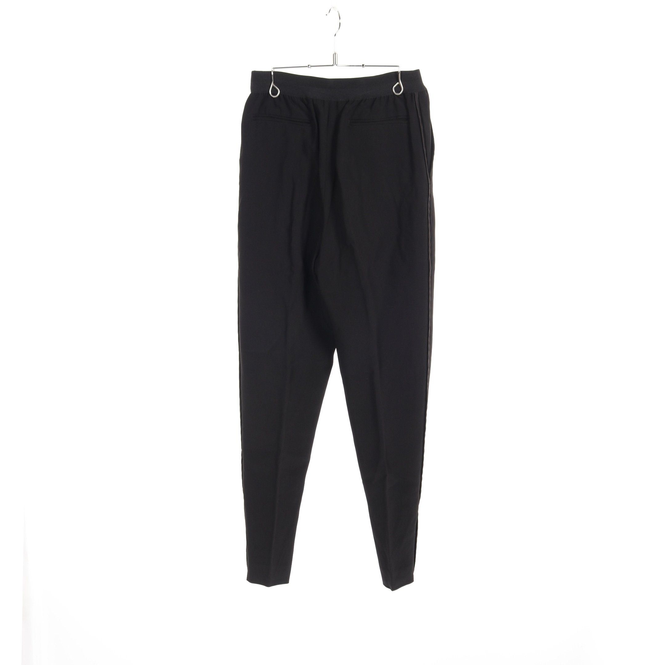 Slacks Trousers Rayon Black Side Zip Phoebe Period