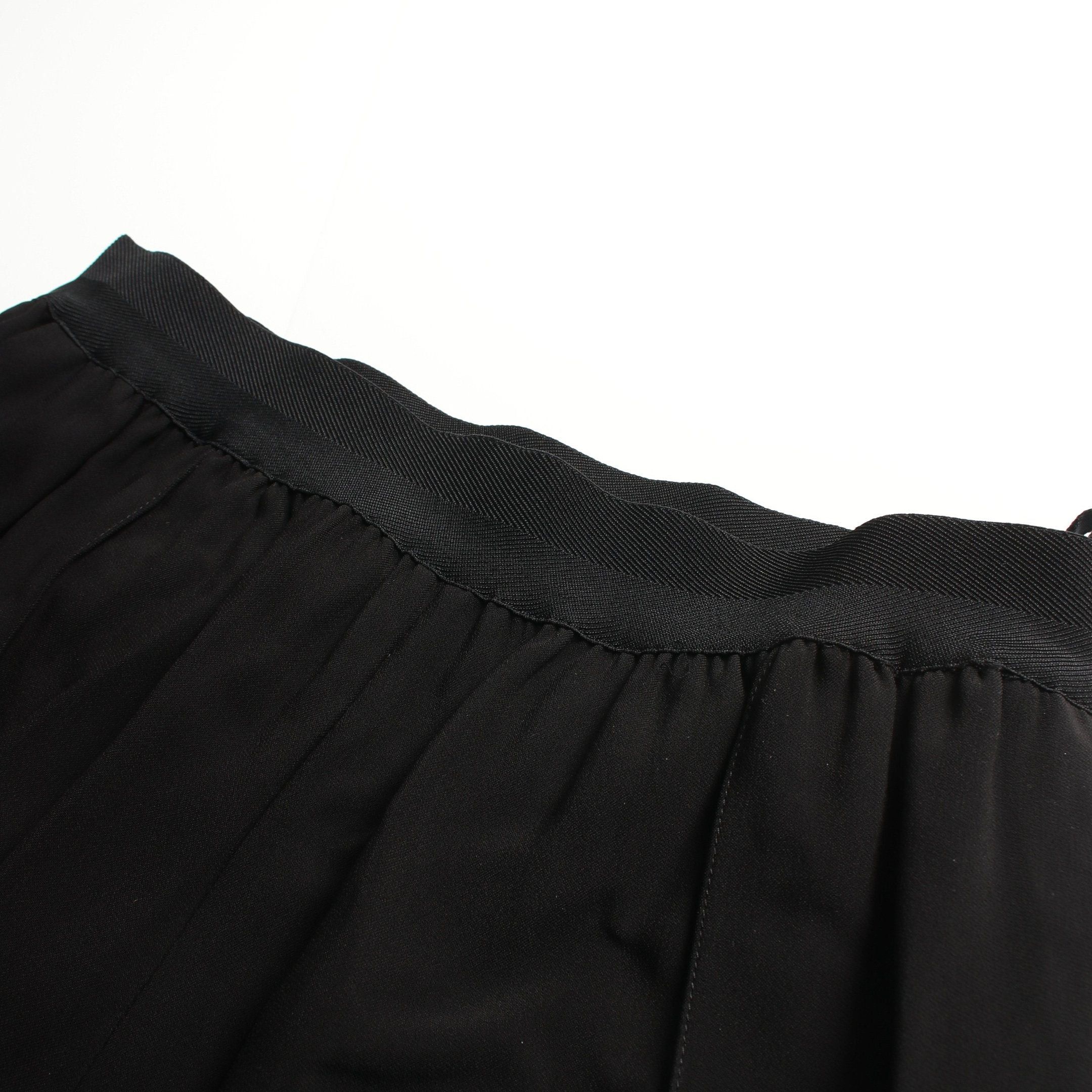 Slacks Trousers Rayon Black Side Zip Phoebe Period