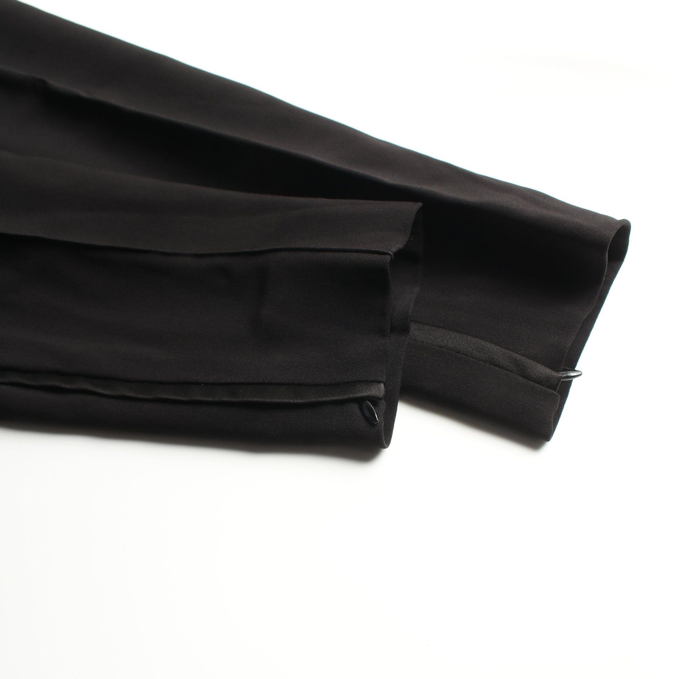 Slacks Trousers Rayon Black Side Zip Phoebe Period