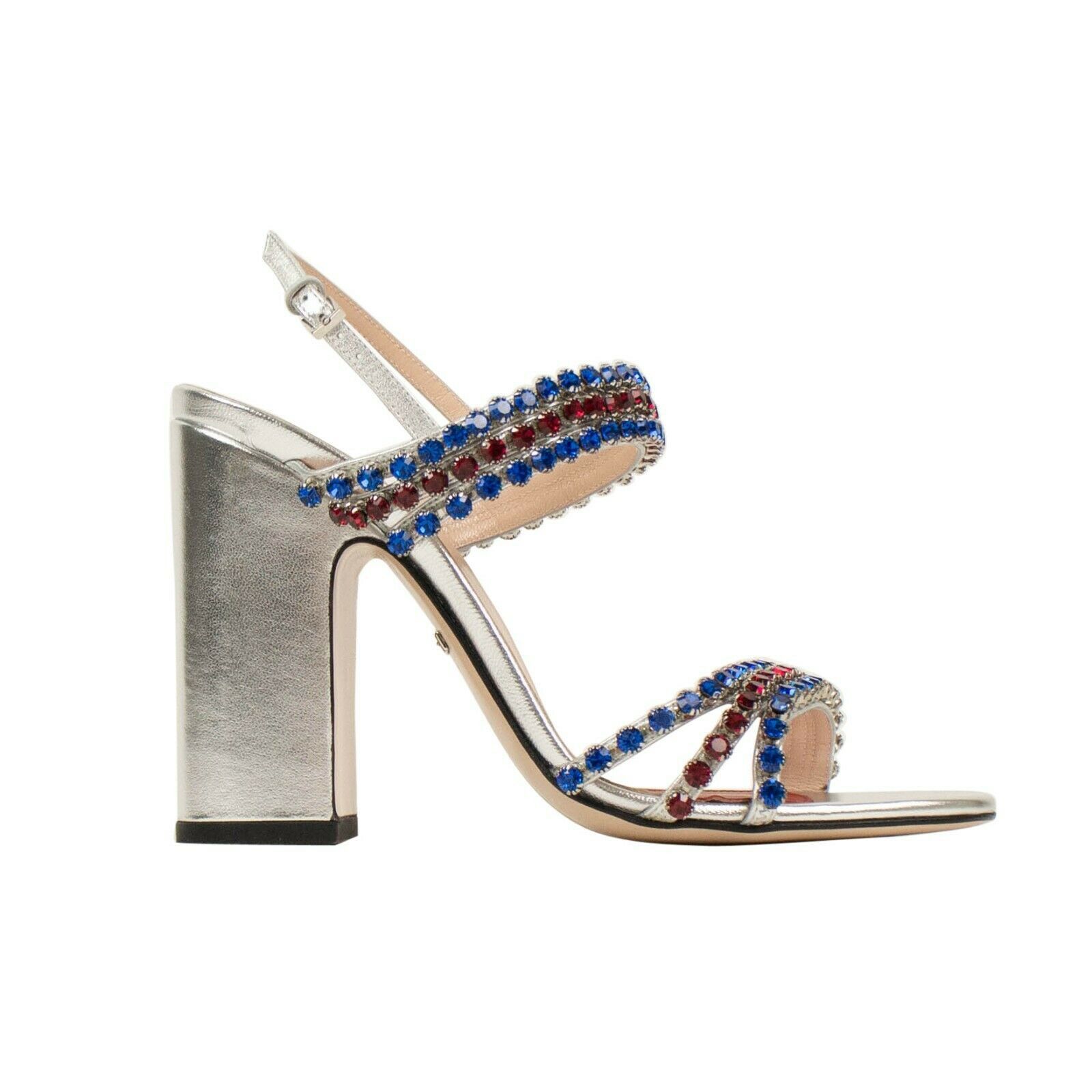 Gucci Silver Bertie Leather With Crystals Sandals Pumps Size 6.5 Size US 6.5 / IT 36.5 - 2 Thumbnail