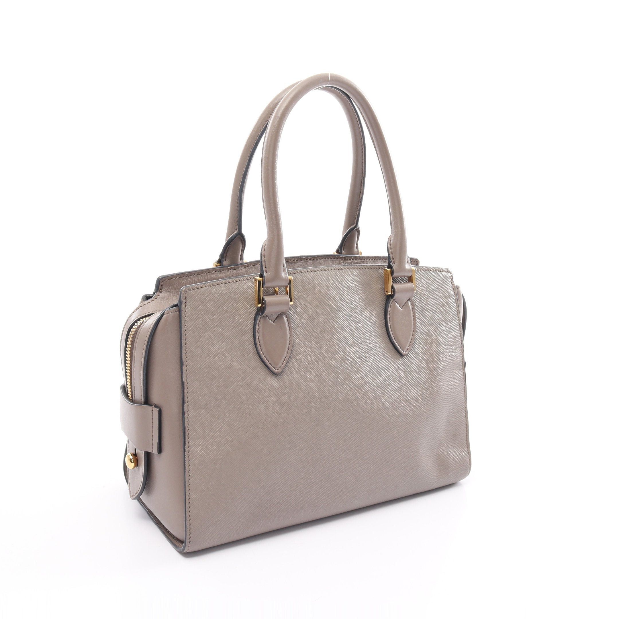 Prada SAFFIANO + SOFT C Handbag Saffiano Leather Gray Beige 2WAY | Grailed