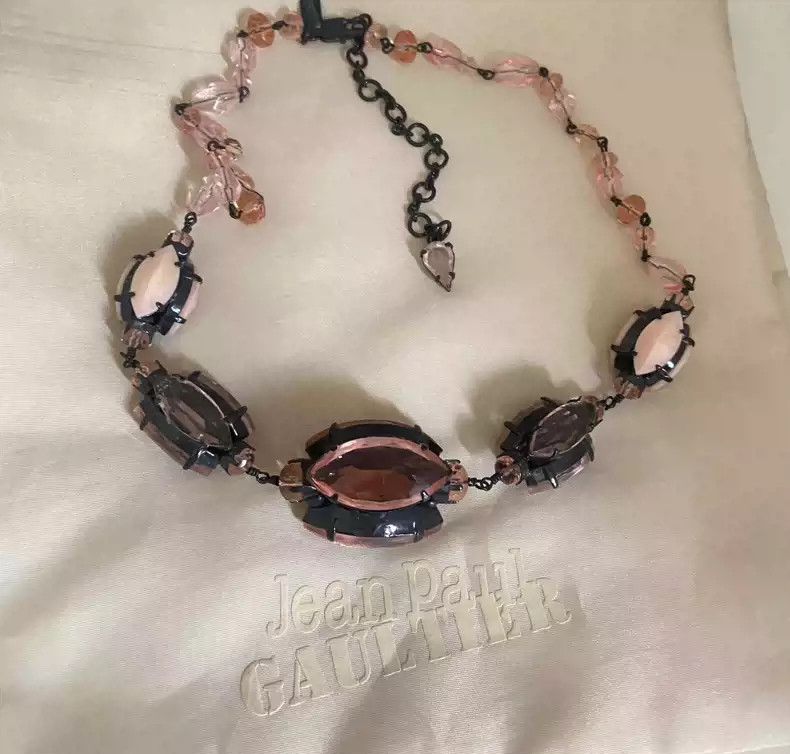 Jean Paul Gaultier Jean Paul Gaultier Pink diamond crystal necklace Size ONE SIZE - 2 Thumbnail