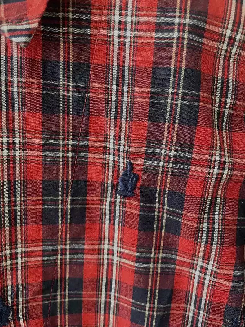 undercover 13ss embroidered pullover plaid shirt