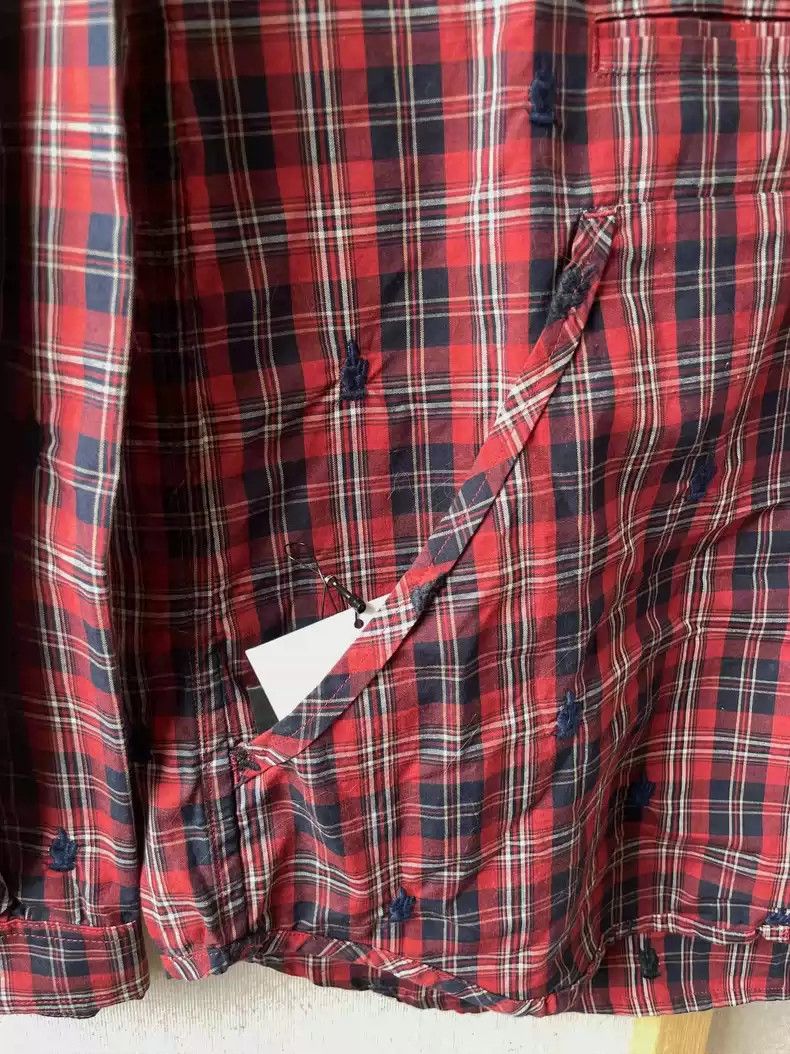 undercover 13ss embroidered pullover plaid shirt