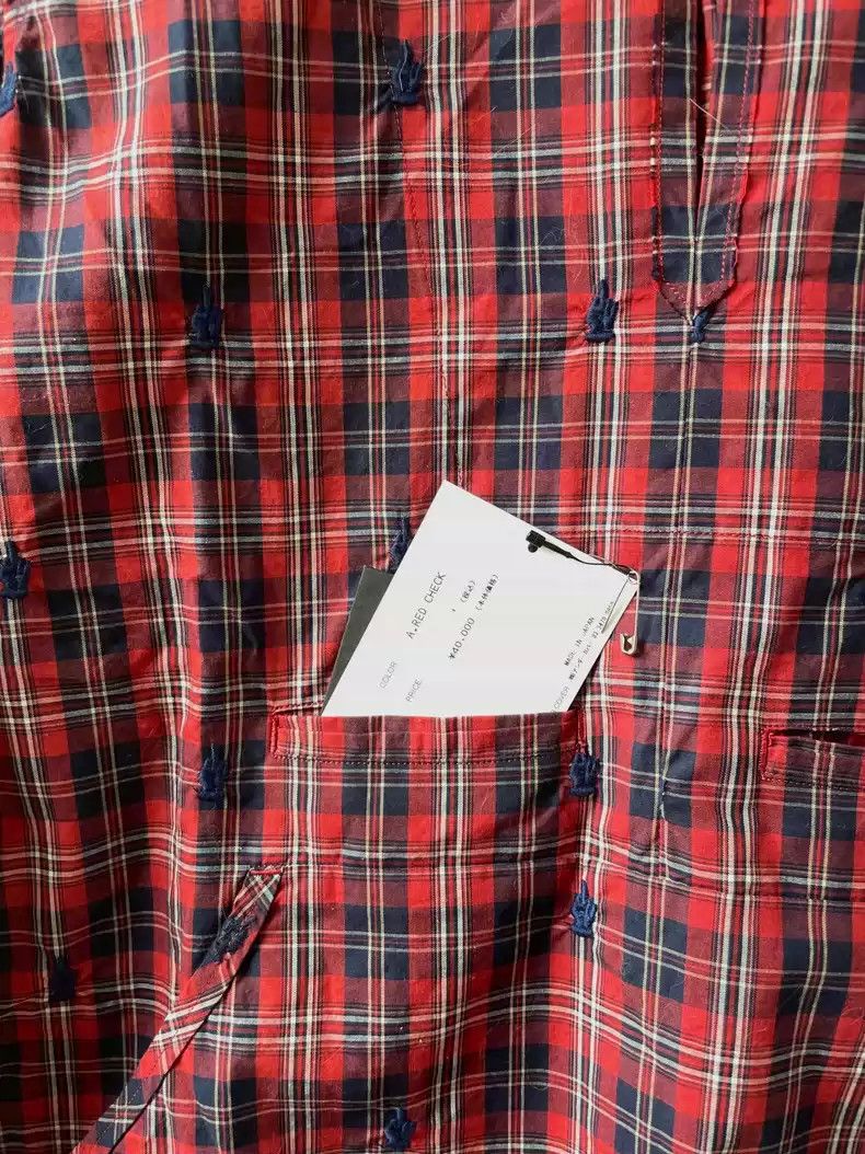 undercover 13ss embroidered pullover plaid shirt