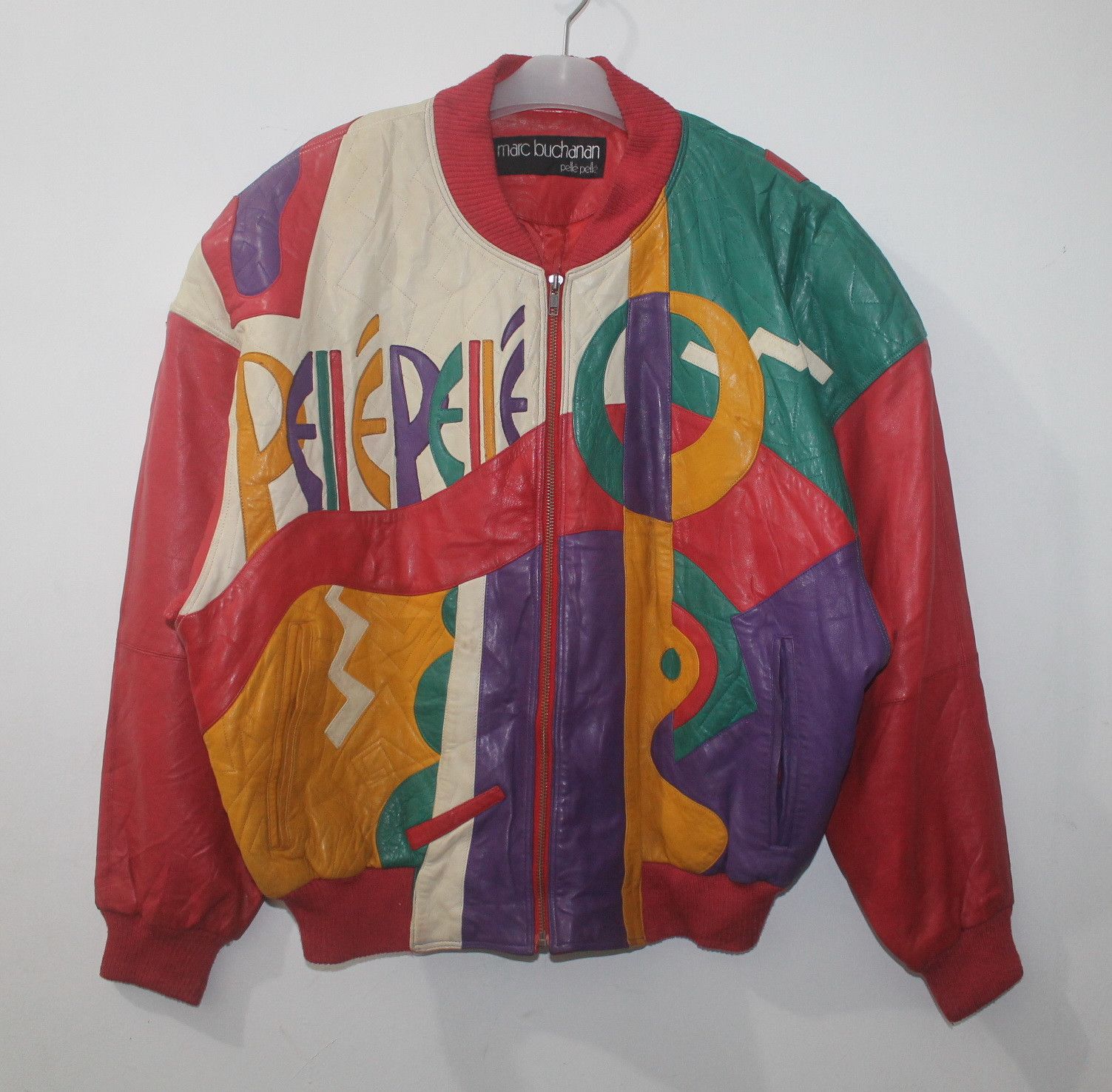 Pelle Pelle Pelle Pelle Marc Buchanan Leather Jacket Hip Hop Color Block Grailed