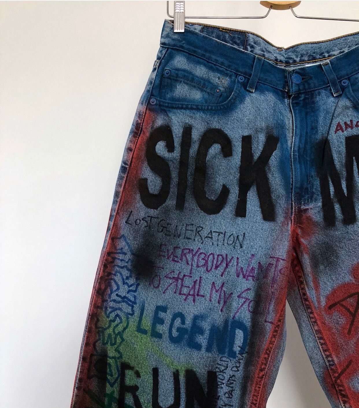 Levi's SICK MIND HANDPAINTED DENIM Size US 34 / EU 50 - 4 Thumbnail