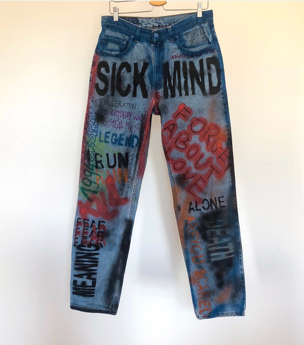 Levi's SICK MIND HANDPAINTED DENIM Size US 34 / EU 50 - 1 Thumbnail