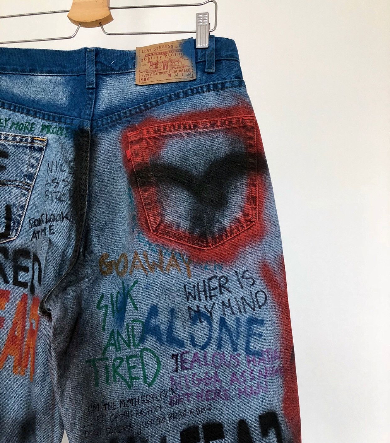 Levi's SICK MIND HANDPAINTED DENIM Size US 34 / EU 50 - 8 Thumbnail