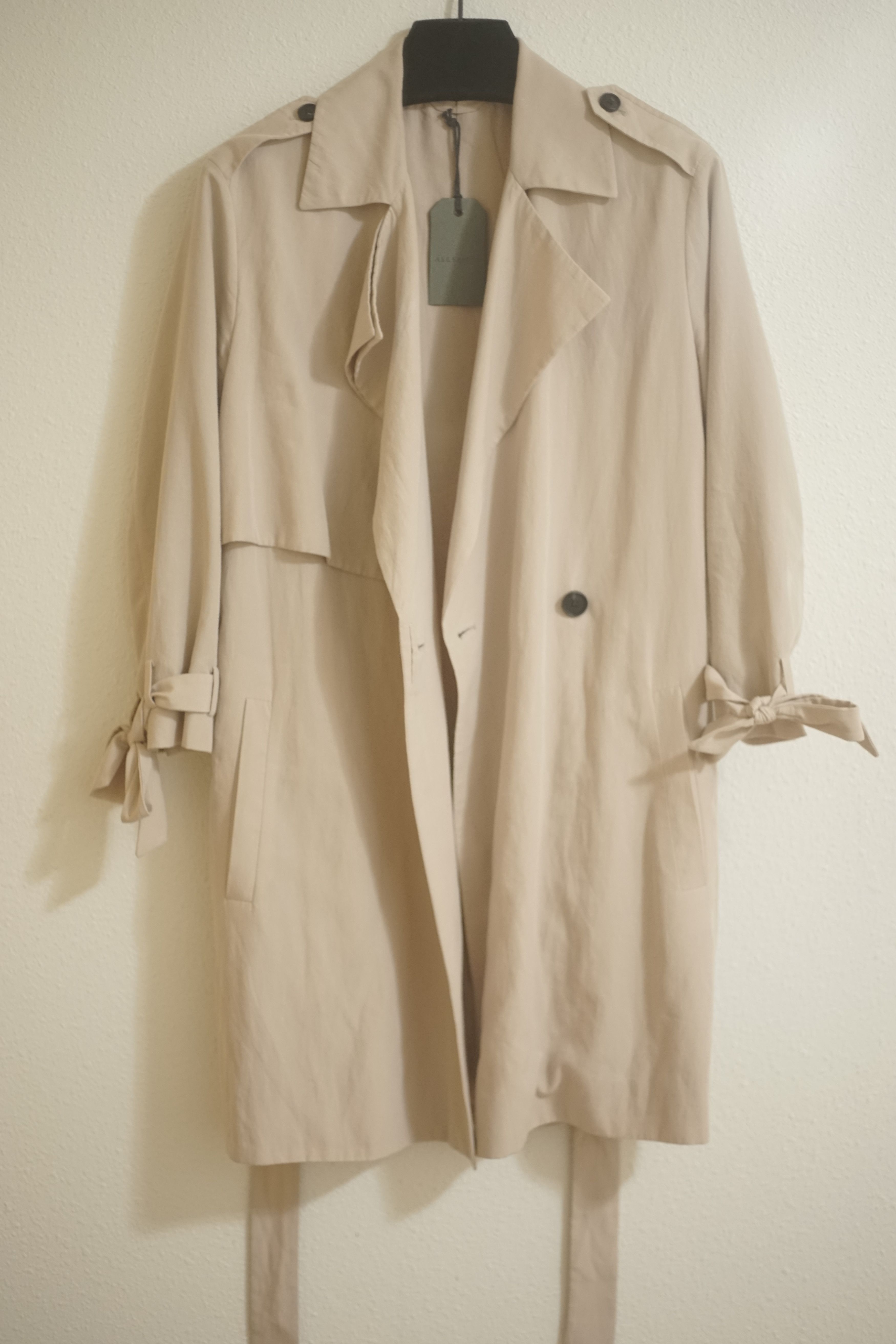 Allsaints $468 Light Tan Loose Fabric Peacoat Size M / US 6-8 / IT 42-44 - 3 Thumbnail