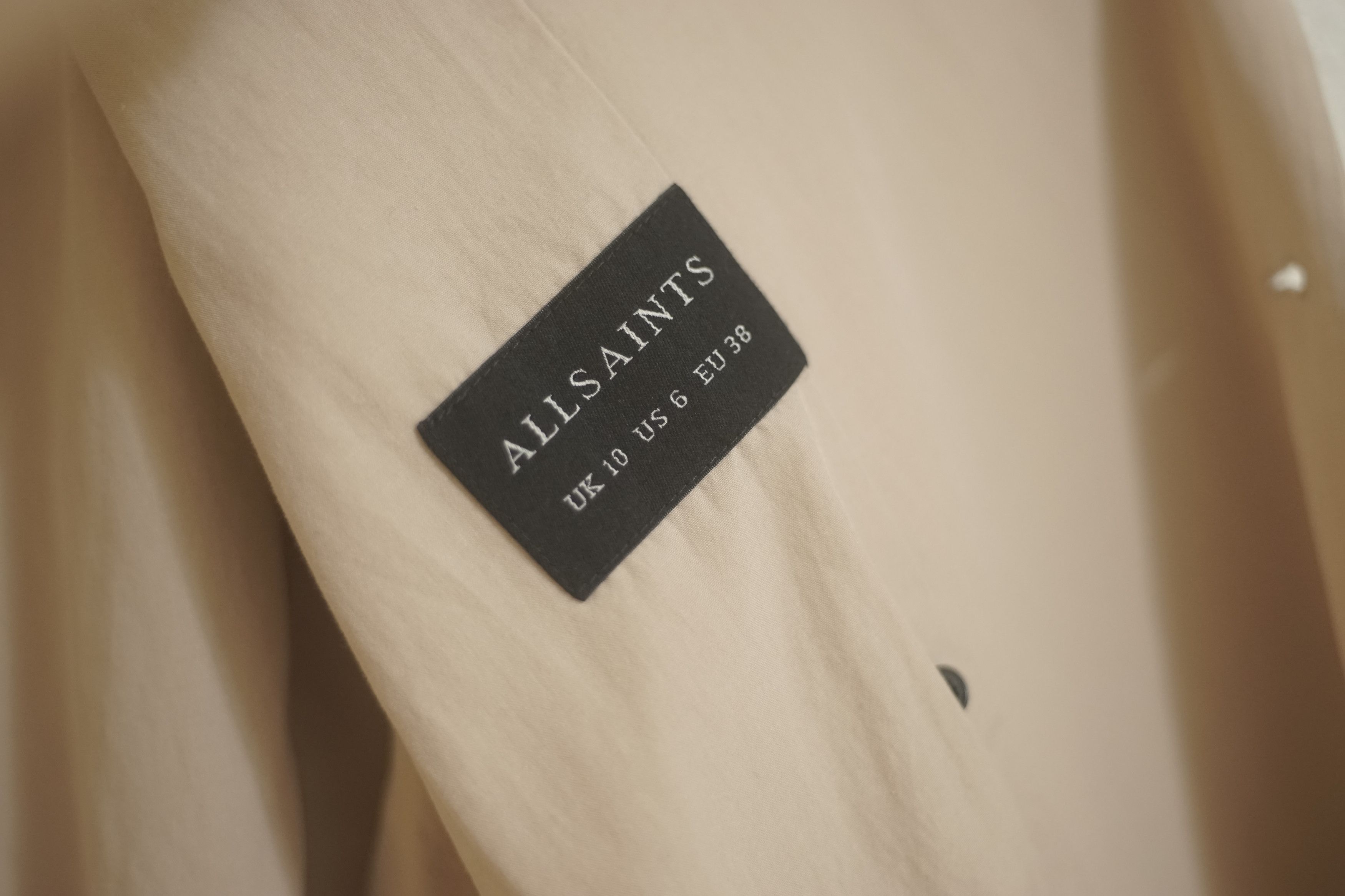 Allsaints $468 Light Tan Loose Fabric Peacoat Size M / US 6-8 / IT 42-44 - 6 Thumbnail