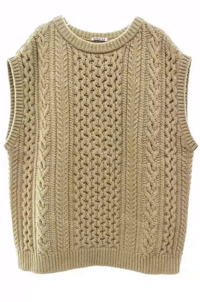 Auralee FRENCH MERINO ARAN KNIT VEST - www.ice4pros.com.br