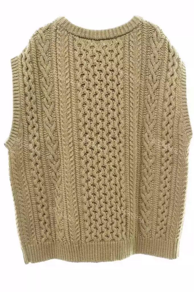 Auralee FRENCH MERINO ARAN KNIT VEST