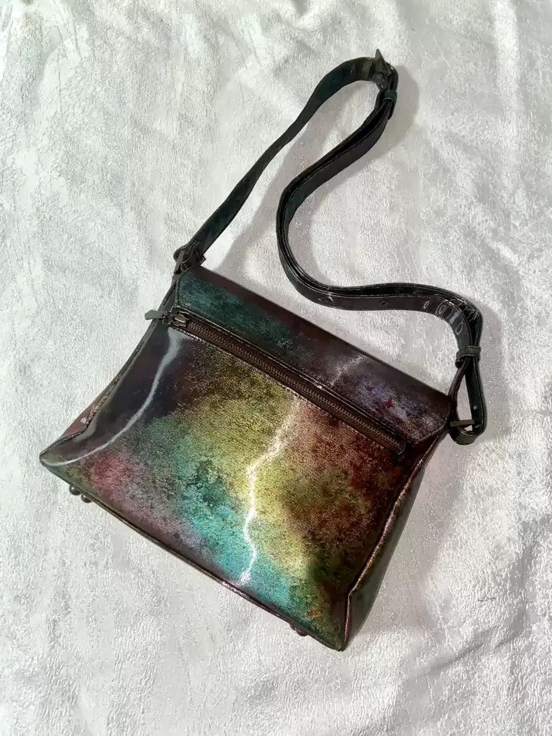 バッグ jean paul gaultier shoulder bag y2k Jean-Paul GAULTIER Dragon Emboss Crack Shoulder Bag Gunmetal gray