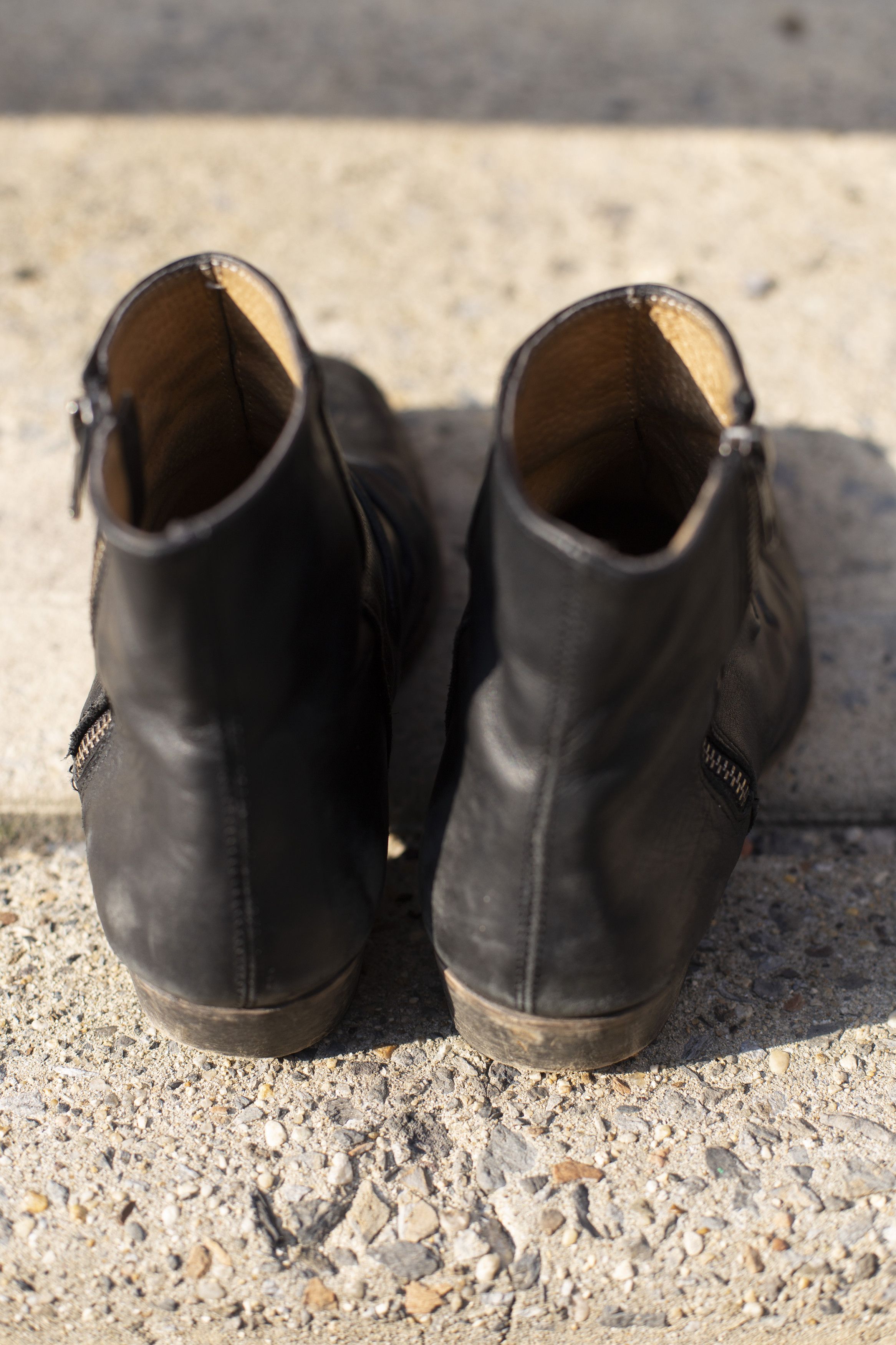Topman Wrinkle black leather boot ( like guidi) Size US 8 / EU 41 - 3 Thumbnail