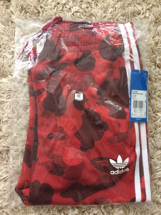 Adidas Bape x adidas adicolor Track Pants Raw Red (Size M) | Grailed