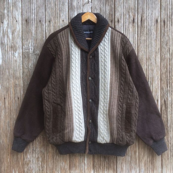 Vintage Vintage Arnaldo Bassini Lambswool Button Down Bomber Jacket ...