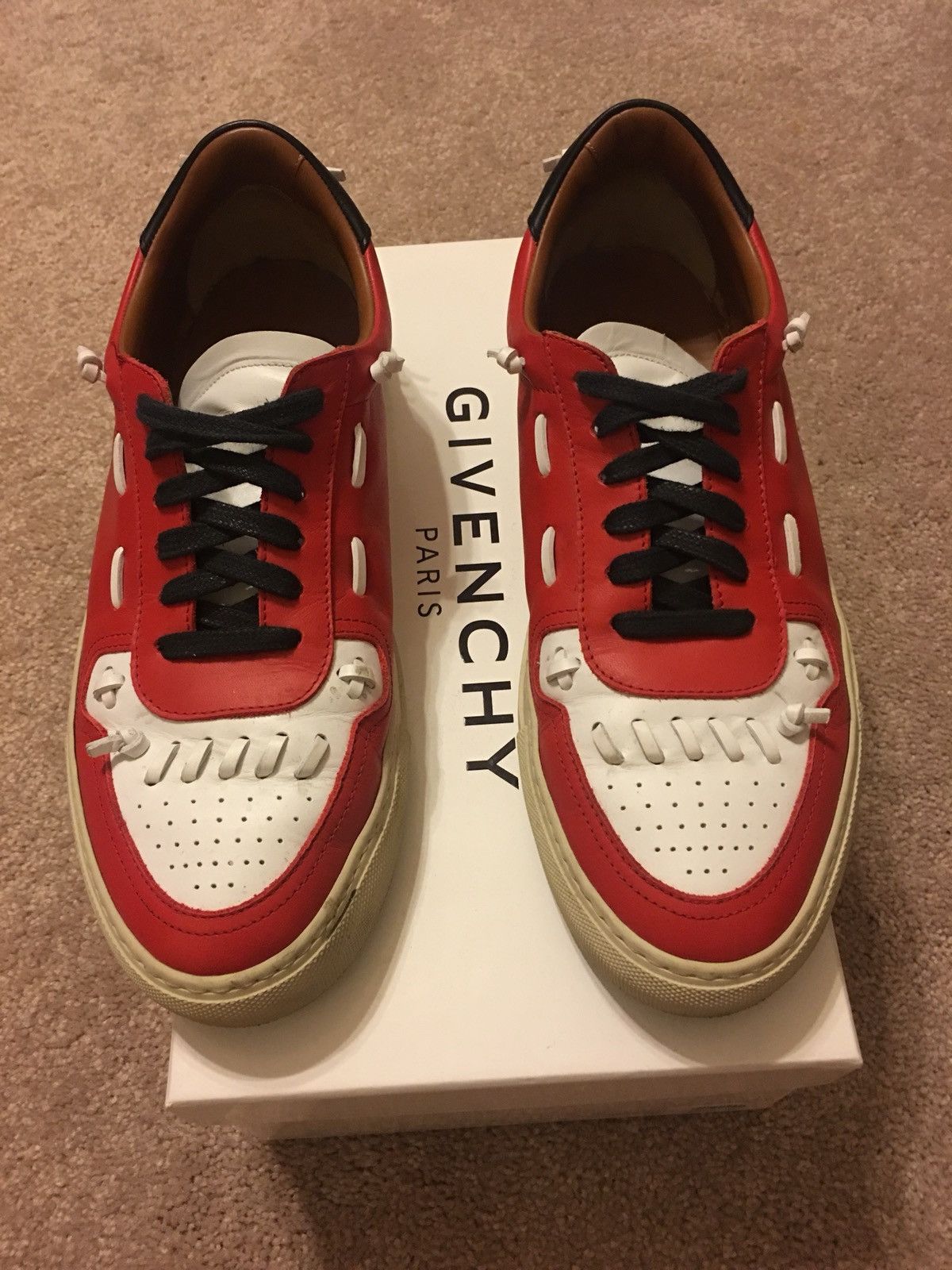 Givenchy Chicago Red Paneled Sneakers | Grailed