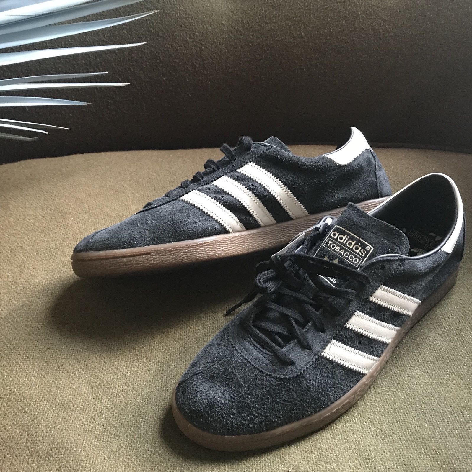 adidas tobacco core black Red Night/ Black/ Gum these lifestyle sneakers feature a sleek leather upper that provides durability and a premium look Adidas Tobacco Low-Top Suede Trainers