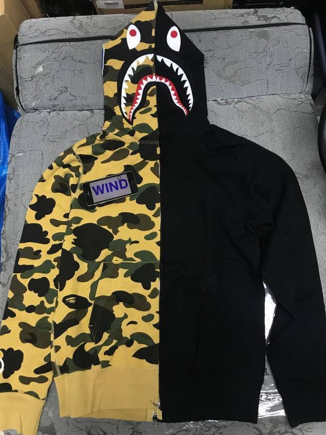 Bape hoodie half hot sale black half camo