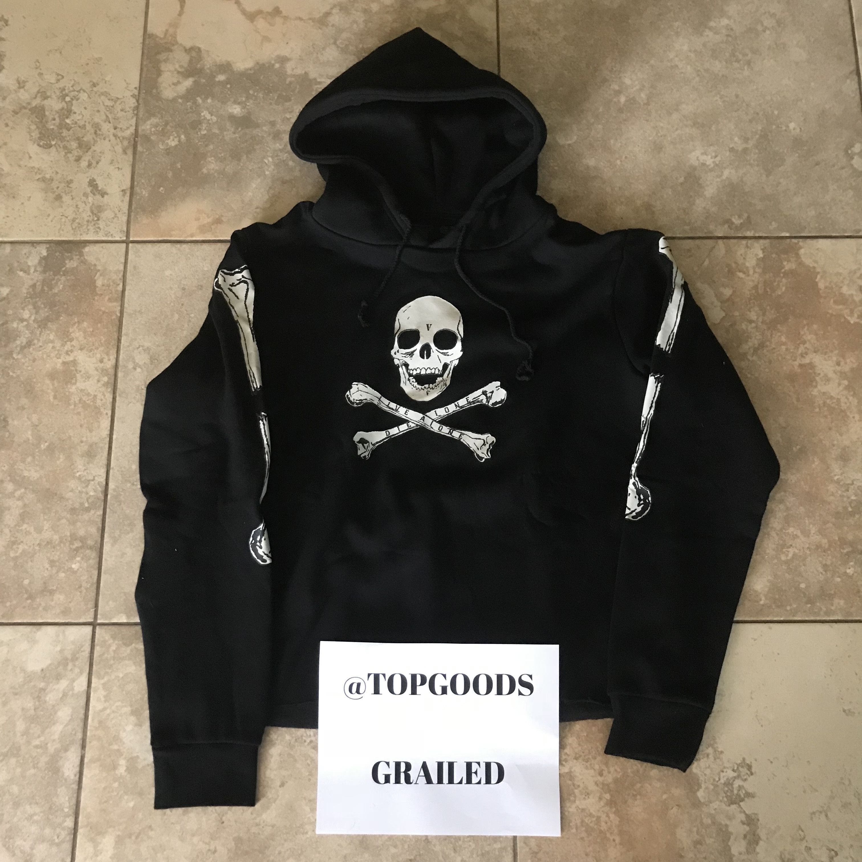 Vlone skull and bones hoodie sale