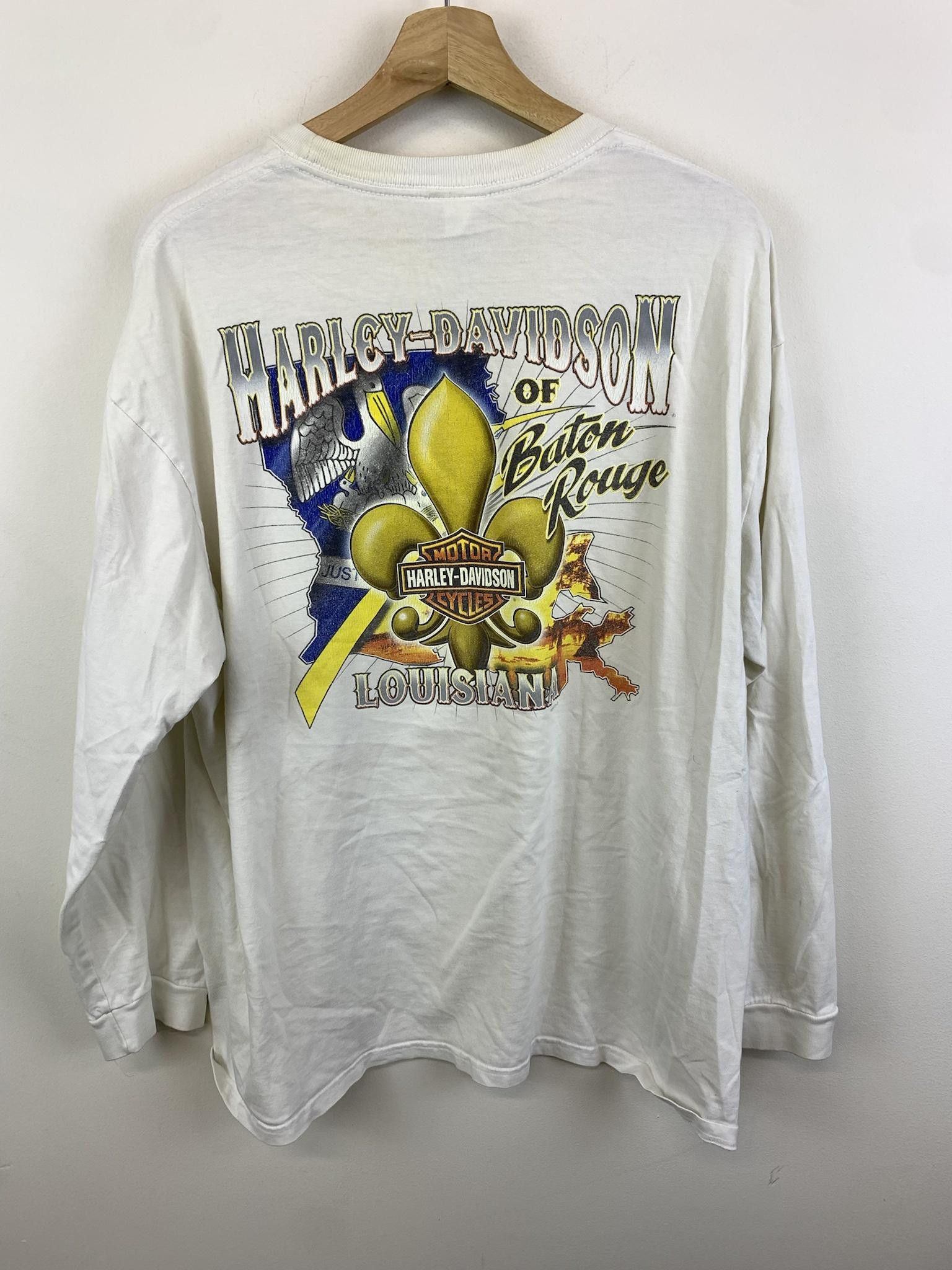 Vintage Vintage Harley Davidson Baton Rouge Eagle Pocket Longsleeve Tee ...