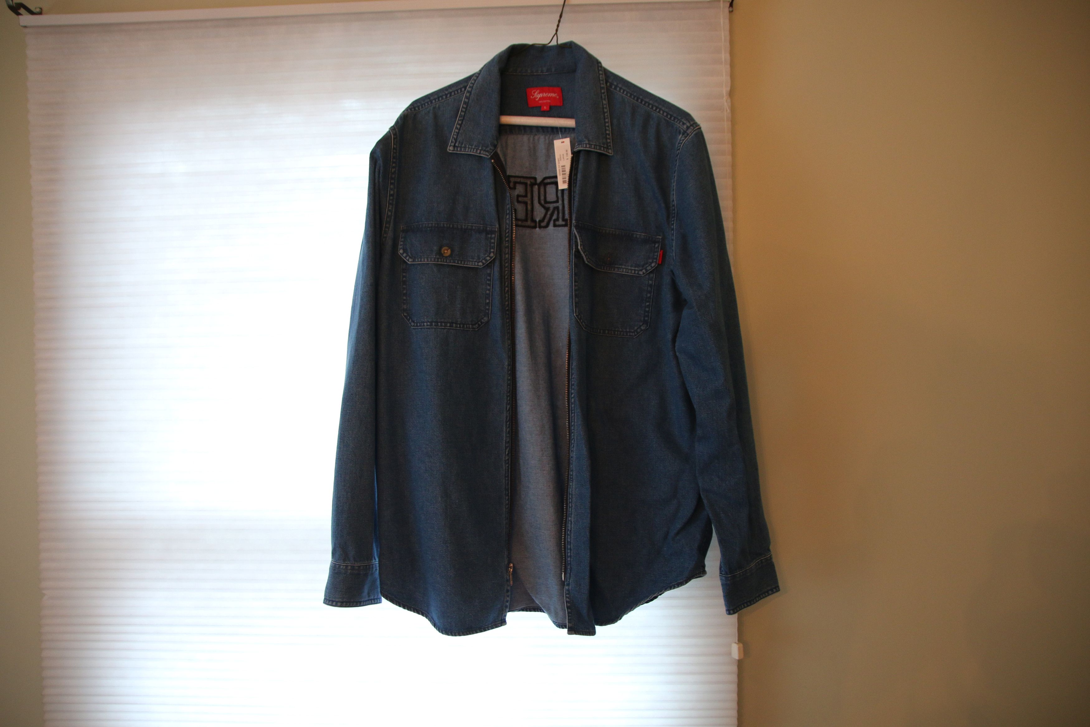 New Supreme Arch Logo Denim Zip up shirt