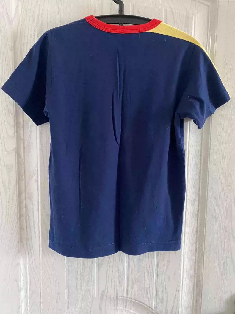 comme des garcon three color patchwork short sleeved