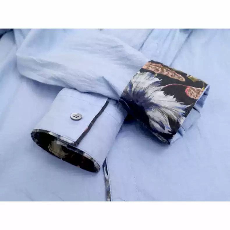 Dries van noten Blue printed shirt