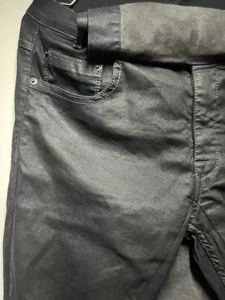 Rick Owens Rick Owens 14ss Wax Brush Elastic Denim Jacket Skirt Pants Size US 30 / EU 46 - 5 Thumbnail