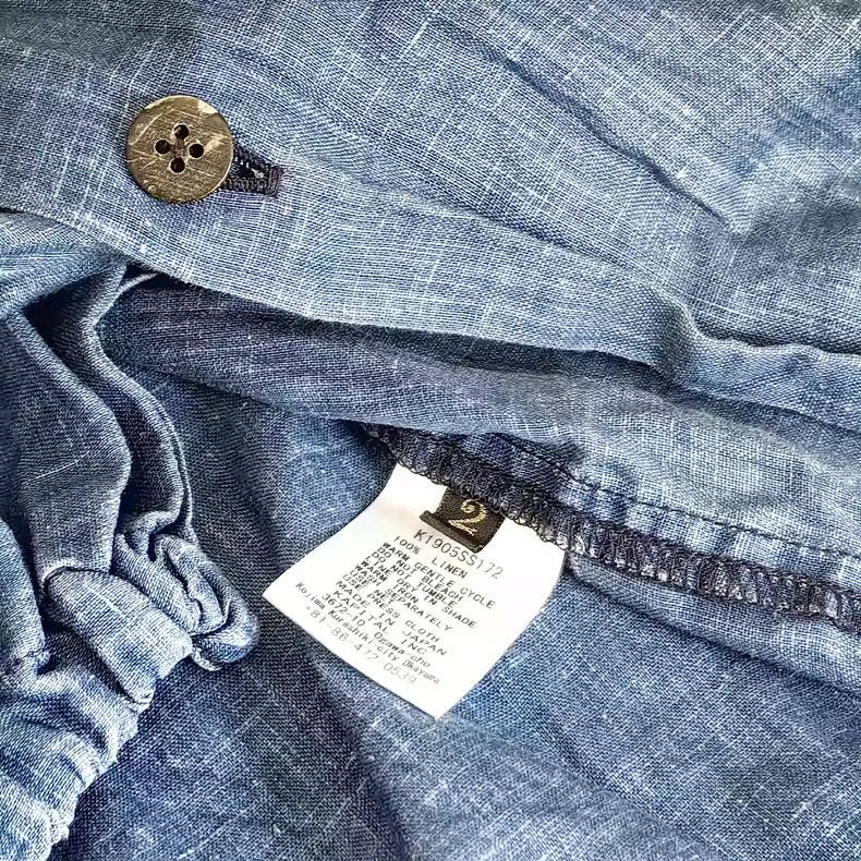 Kapital Kapital Blue linen short-sleeved shirt Size US M / EU 48-50 / 2 - 9 Thumbnail