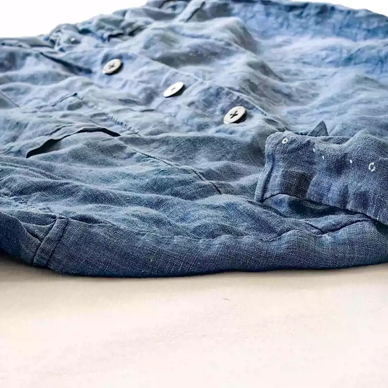 Kapital Kapital Blue linen short-sleeved shirt Size US M / EU 48-50 / 2 - 6 Thumbnail