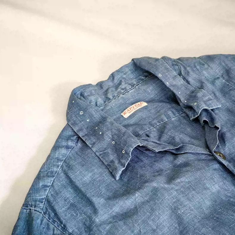 Kapital Kapital Blue linen short-sleeved shirt Size US M / EU 48-50 / 2 - 3 Thumbnail