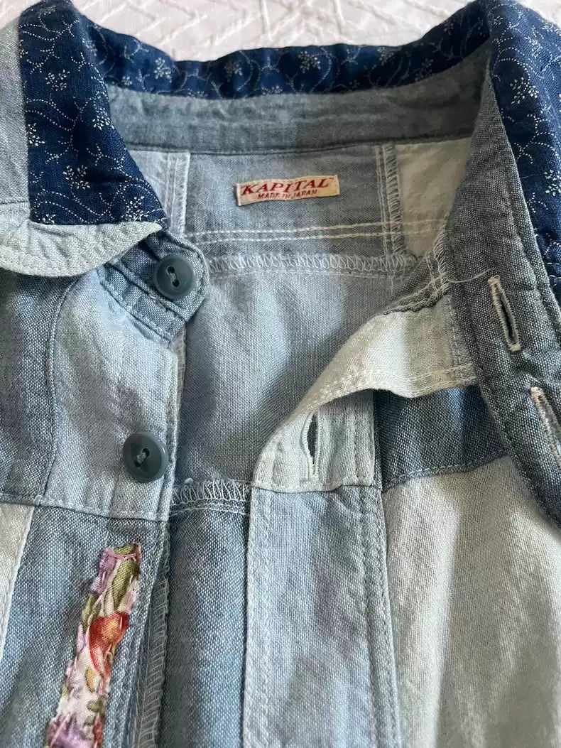 Kapital Kapital Denim patchwork shirt Size US XL / EU 56 / 4 - 2 Thumbnail