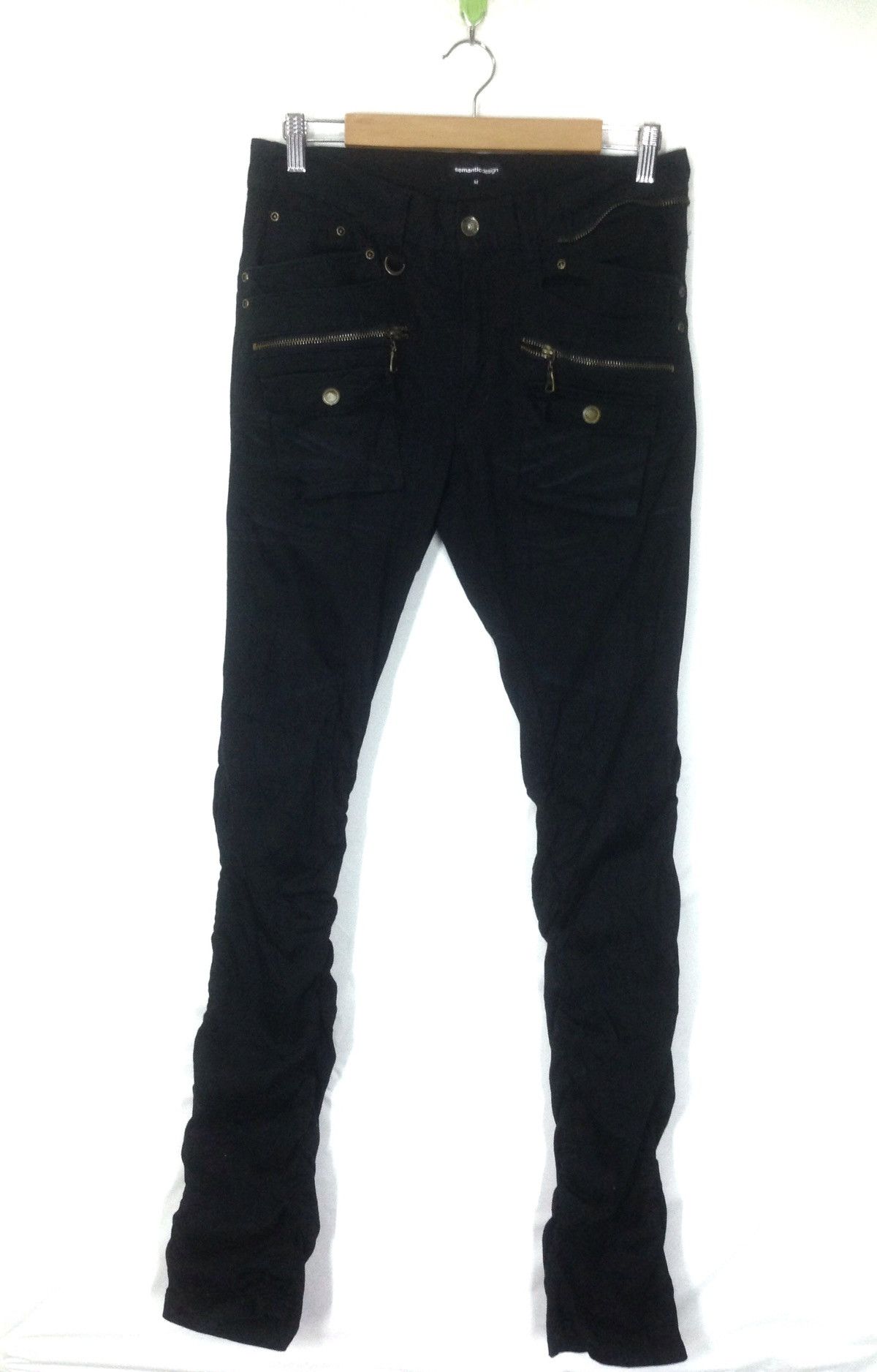 Image of Japan Rags Bondage Zipper Semantic Design Pants in Black, Men's (Size 31)