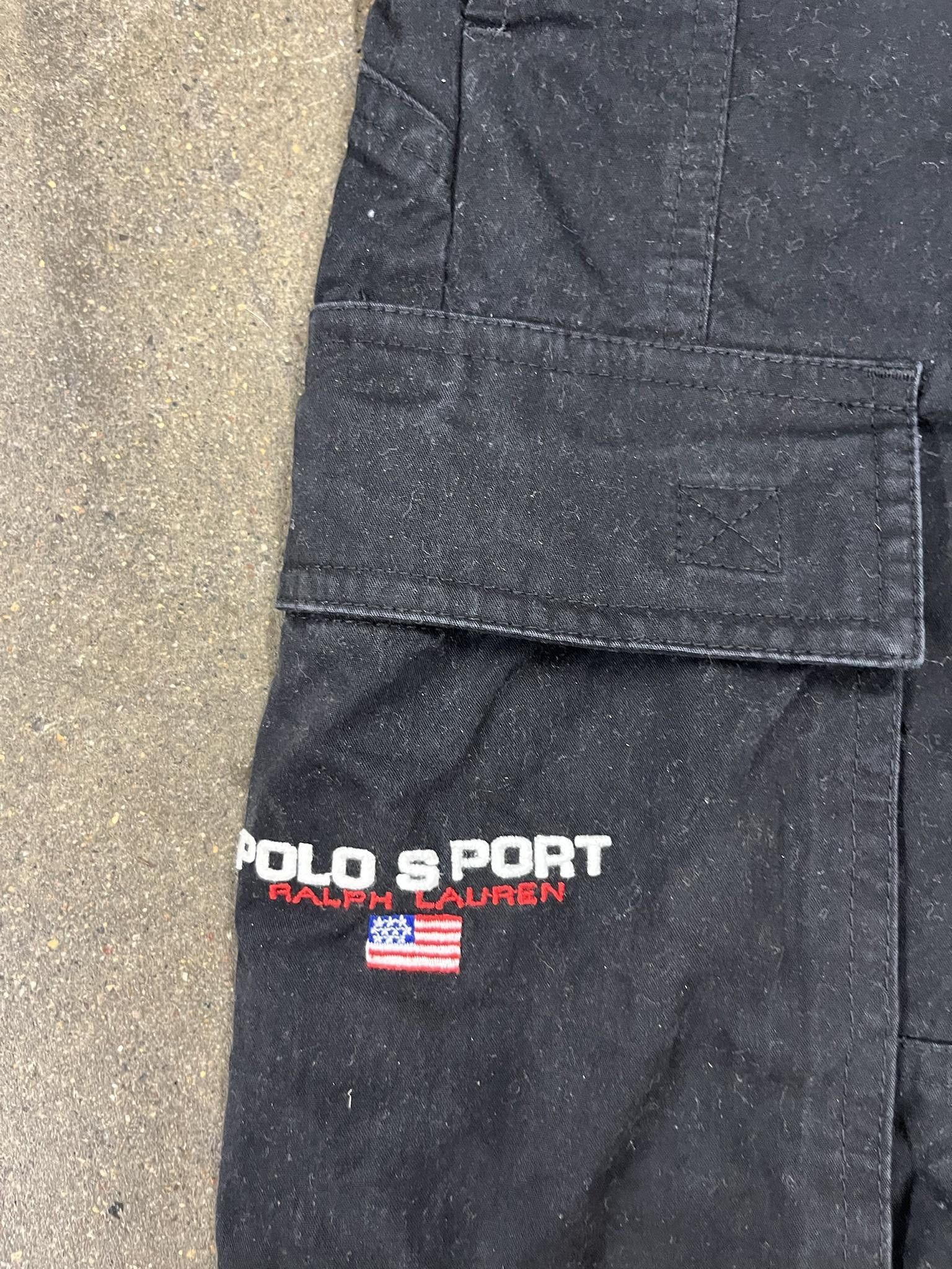 Polo Ralph Lauren × Vintage 1990's Polo Sport Fleece Lined Cargo Pants Size US 32 / EU 48 - 2 Thumbnail