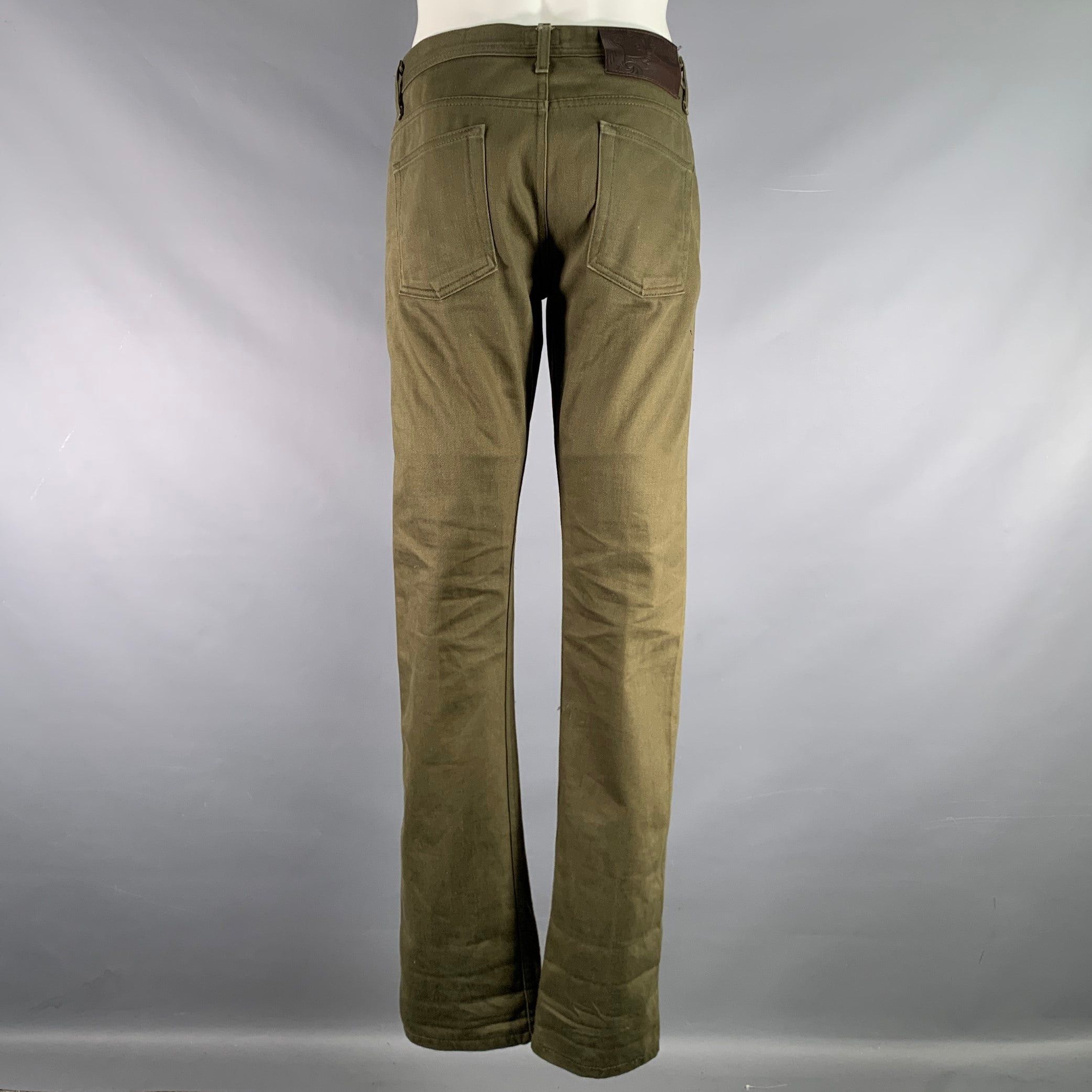 Naked & Famous Green Olive Cotton 5 pockets Jeans | Grailed