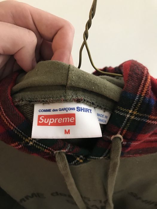 Supreme comme des on sale garcons hooded sweatshirt olive