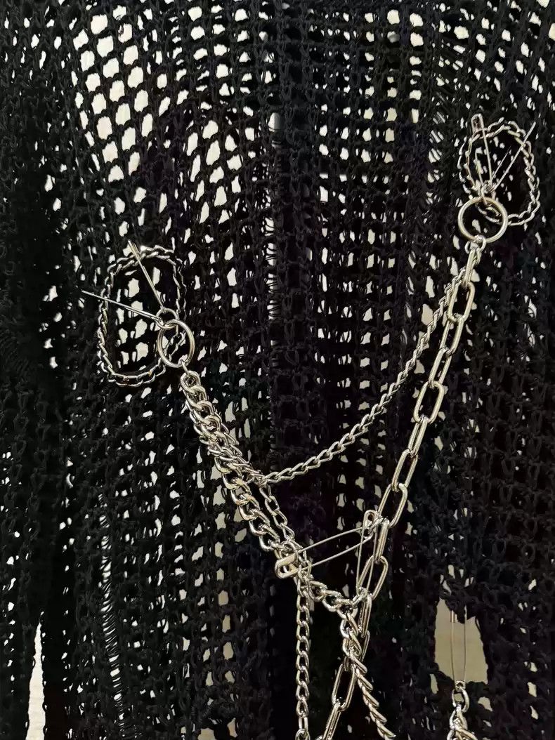 Junya Watanabe Junya Watanabe Black mesh chain sweater Size US M / EU 48-50 / 2 - 4 Thumbnail