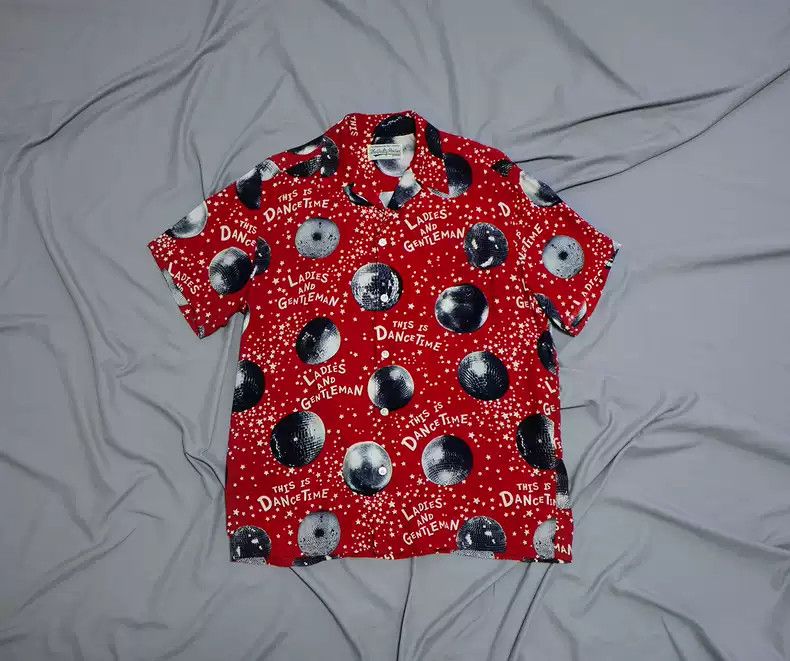 ミュージシャン WACKO MARIA Disco Ball and DJ Pattern WACKO MARIA Disco Ball and DJ Pattern WACKO MARIA SHIRT LARGE
