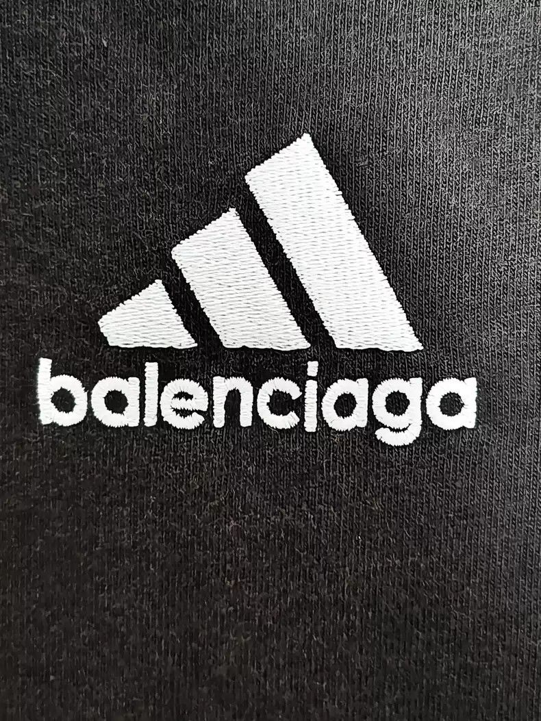 Balenciaga Balenciaga Adidas joint 23SS black and red patchwork distressed faded short sleeved T-shirt Size US XXL / EU 58 / 5 - 4 Thumbnail