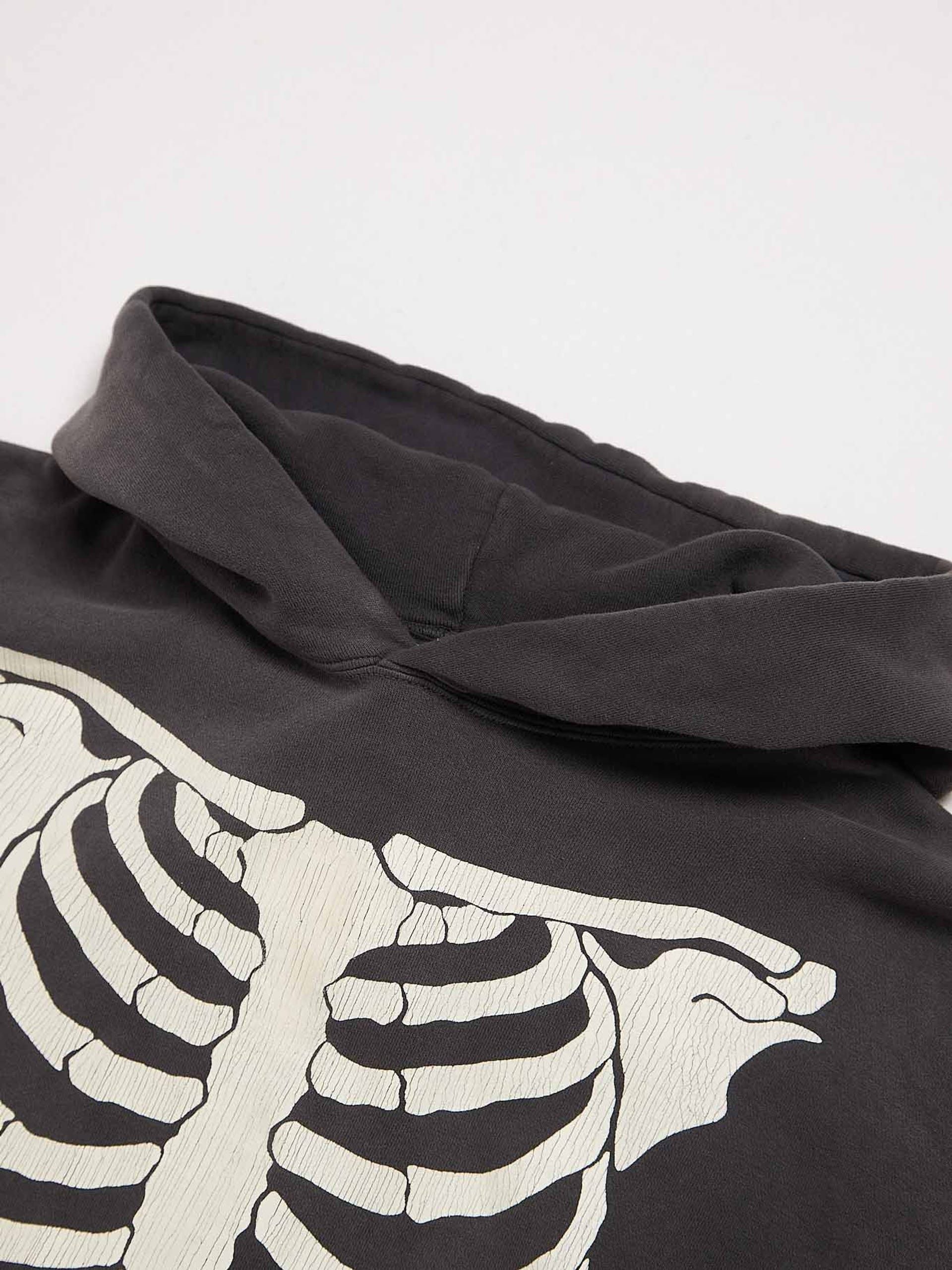 Saint Michael Dark Gray Washed Skeleton Printed Cotton Hoodie Size US M / EU 48-50 / 2 - 3 Thumbnail