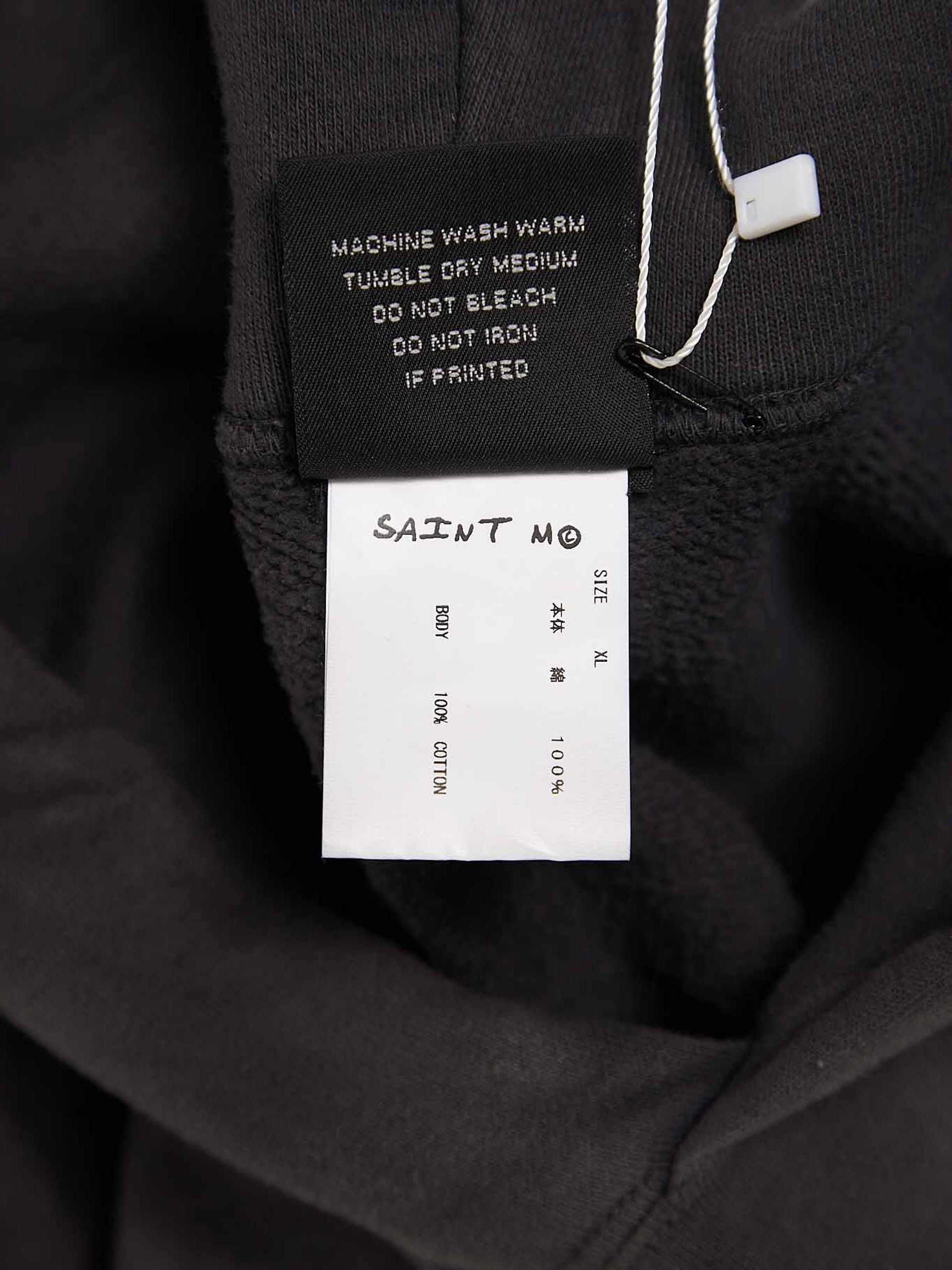 Saint Michael Dark Gray Washed Skeleton Printed Cotton Hoodie Size US M / EU 48-50 / 2 - 6 Thumbnail