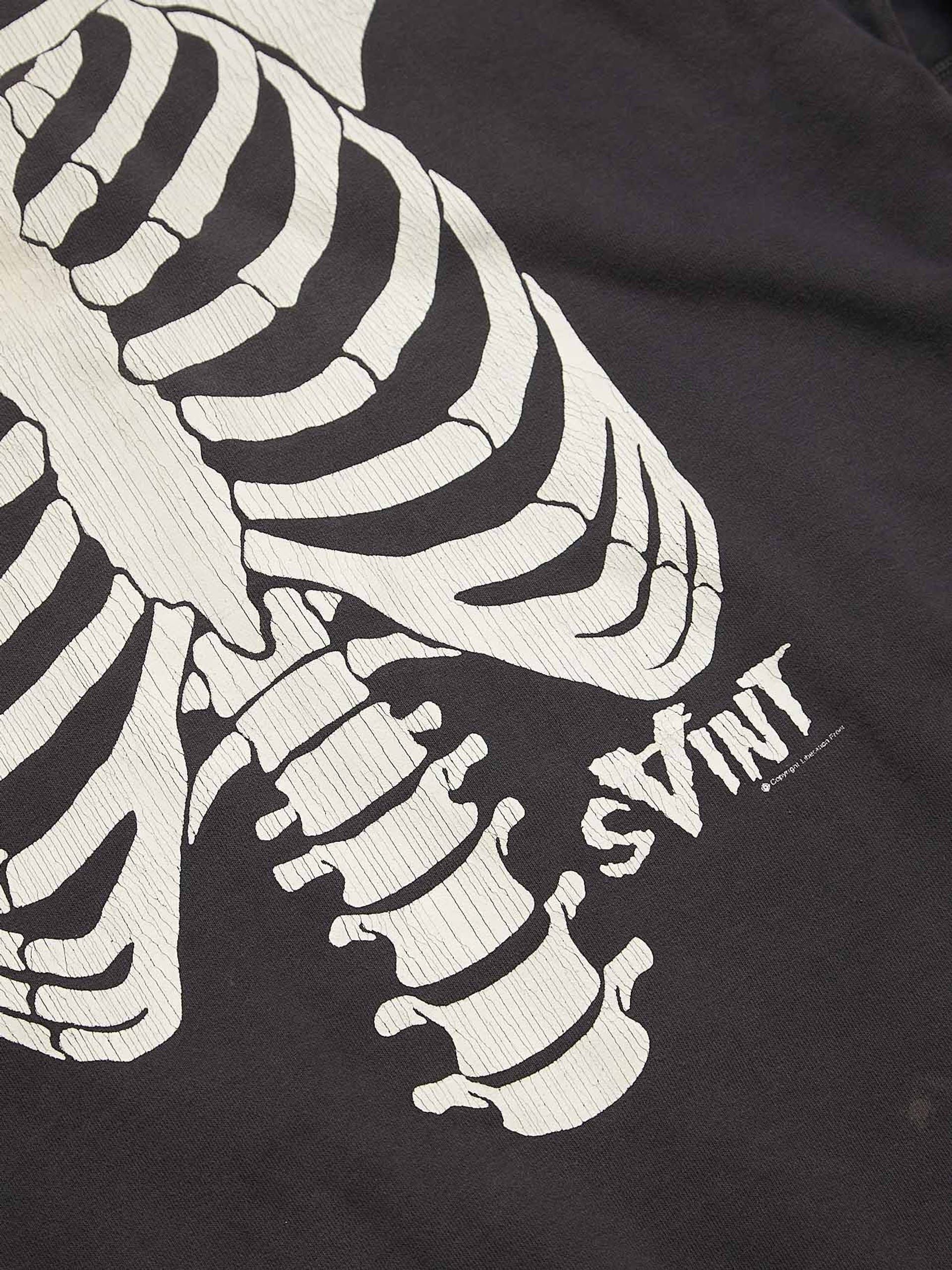 Saint Michael Dark Gray Washed Skeleton Printed Cotton Hoodie Size US M / EU 48-50 / 2 - 4 Thumbnail