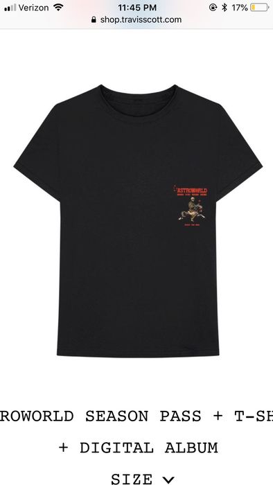 astroworld season pass t shirt