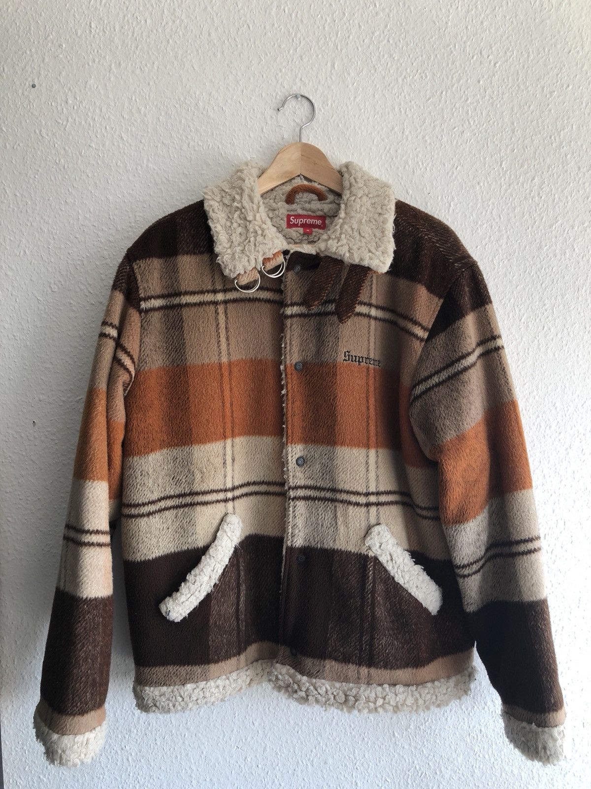Supreme Plaid Shearling Bomber Outerwear
