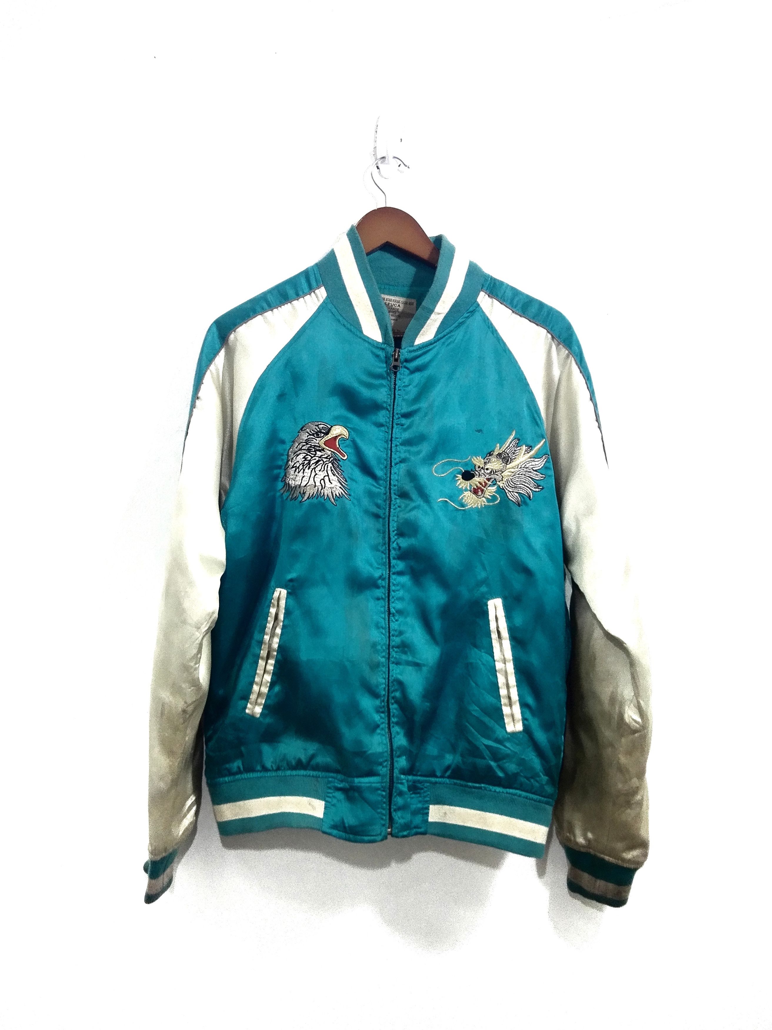 Japanese Brand VTG Sukajan Jacket Embrodery Dragon And Eagle Nice Color 3 Size US M / EU 48-50 / 2 - 2 Thumbnail